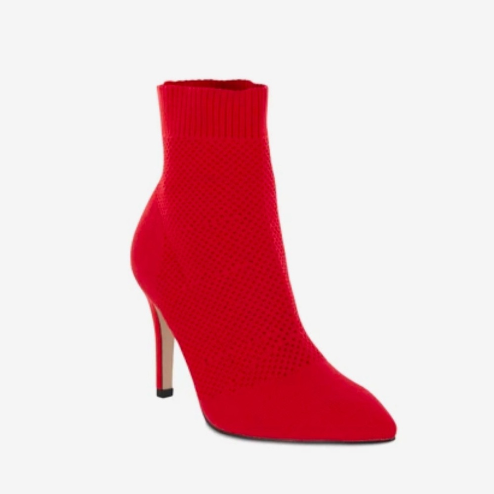 Red knit bootie